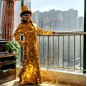 Golden mirror mermaid dance dress for performance